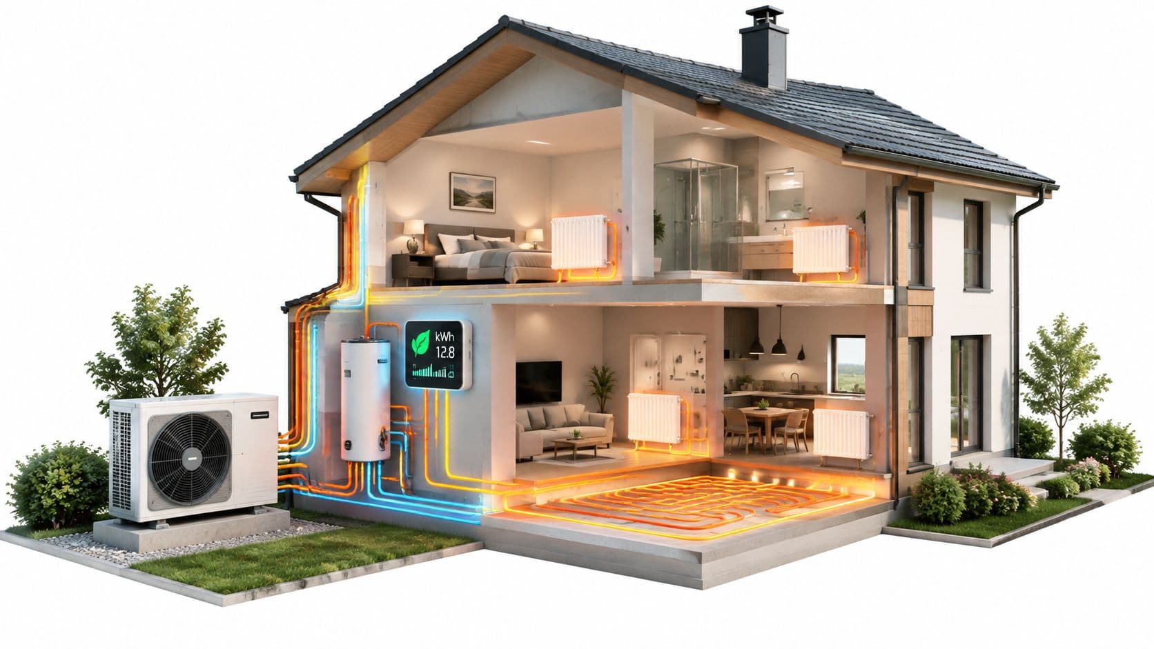 Verbruik van een warmtepomp per woning