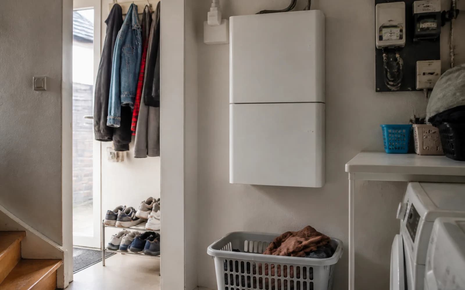 Thuisbatterij in een bewoonde bijkeuken