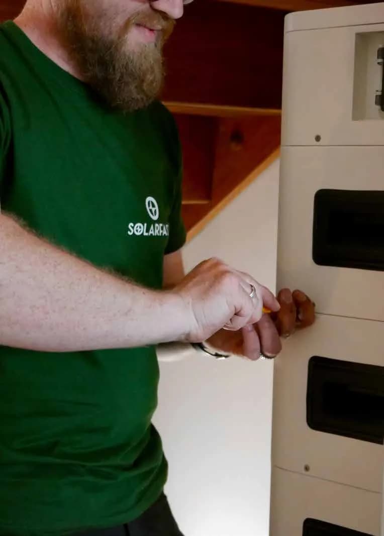 Technician working on an electrical installation