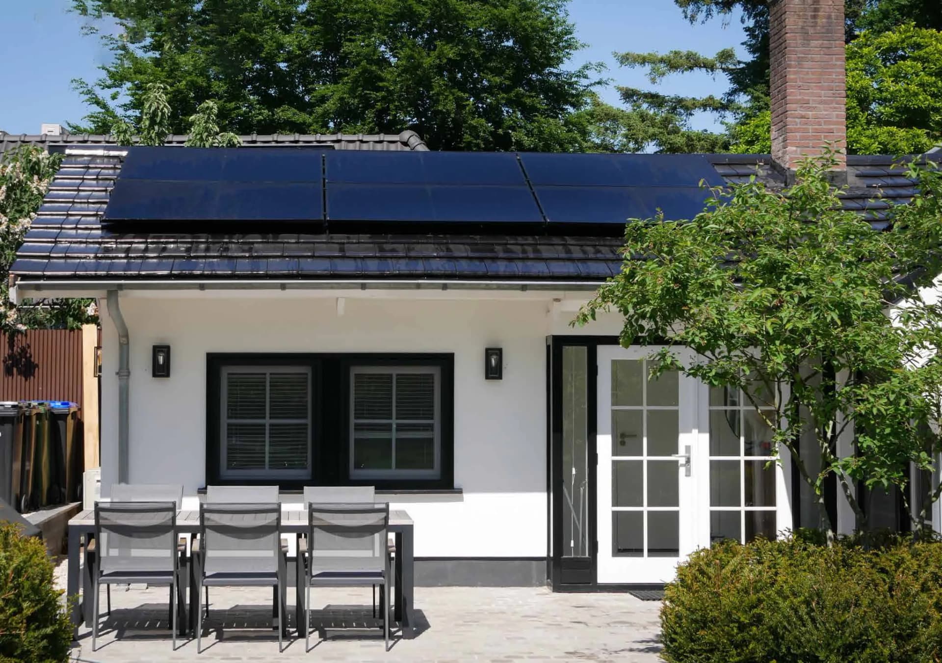 Home with solar panels on the roof