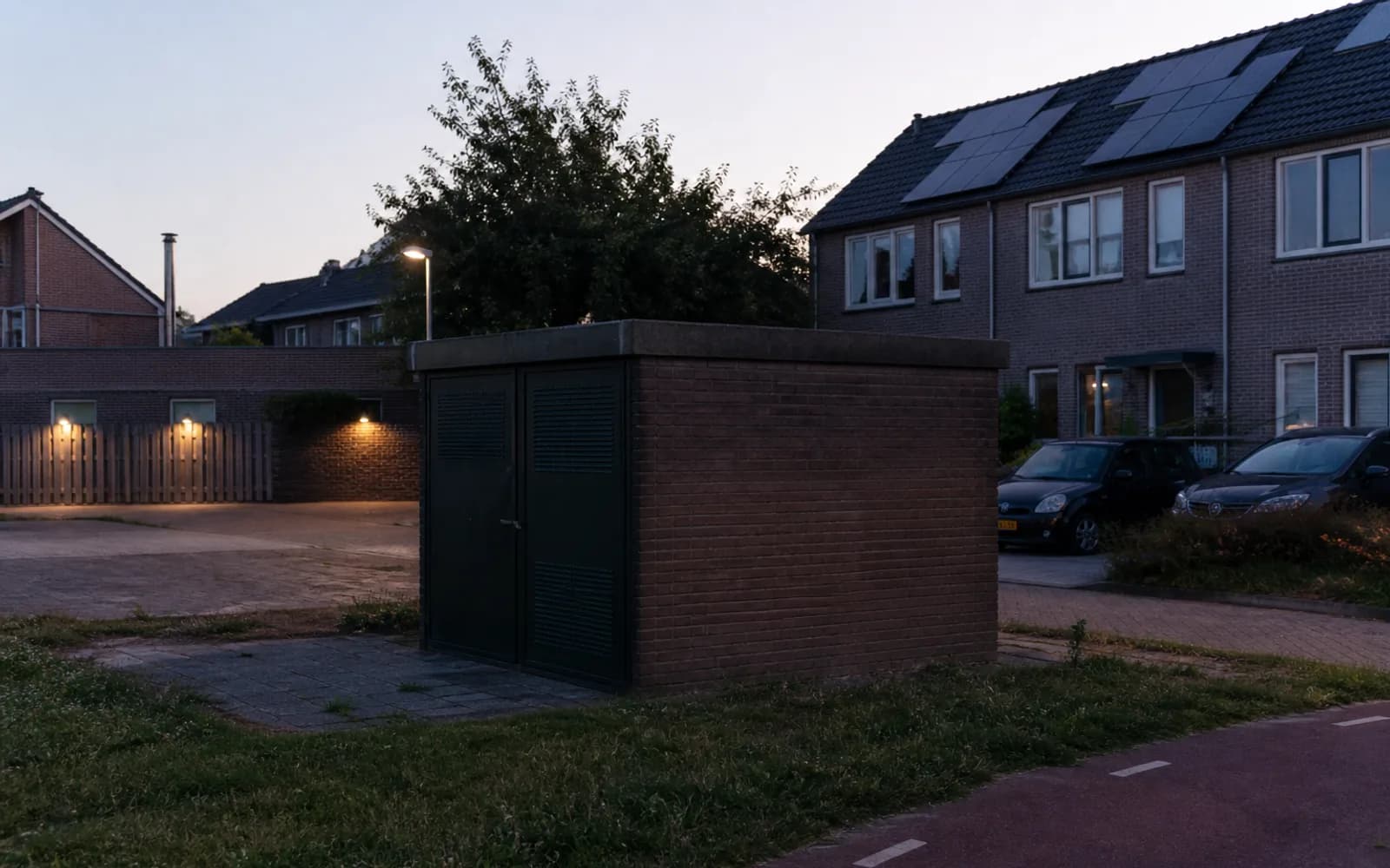 Neighborhood transformer cabin in a Dutch street
