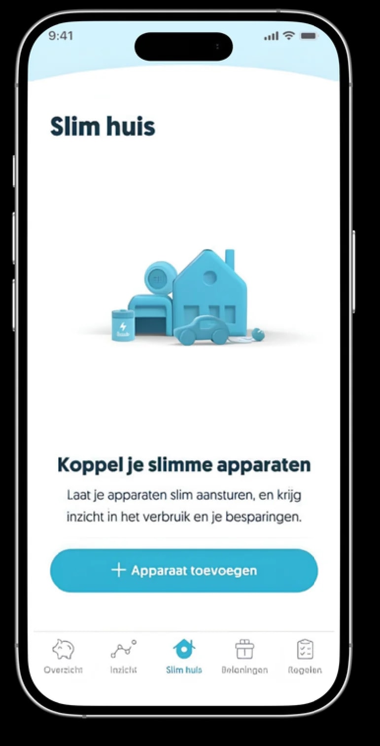Frank Energie app: tabblad Slim huis