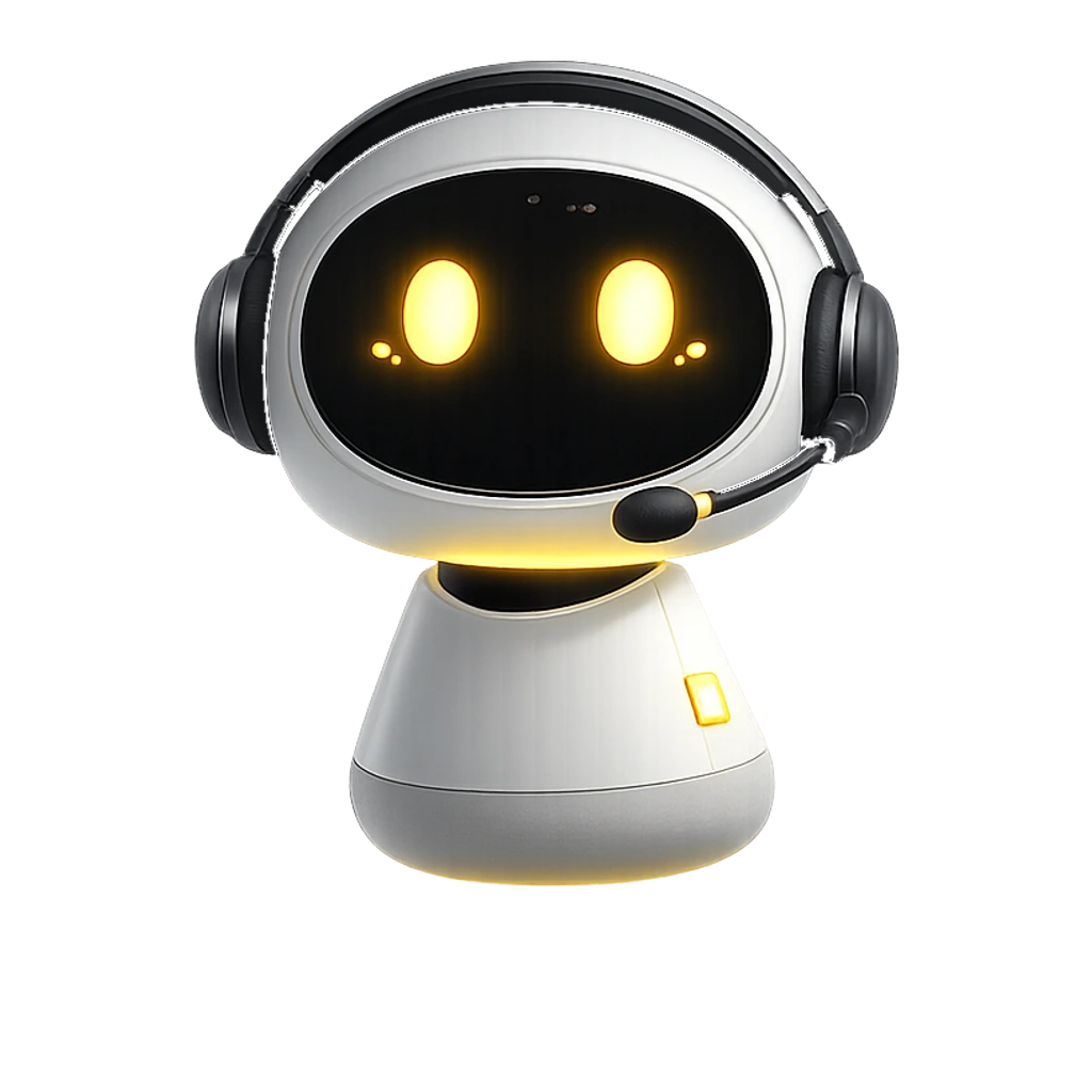 SolarFast robotfiguur met koptelefoon.