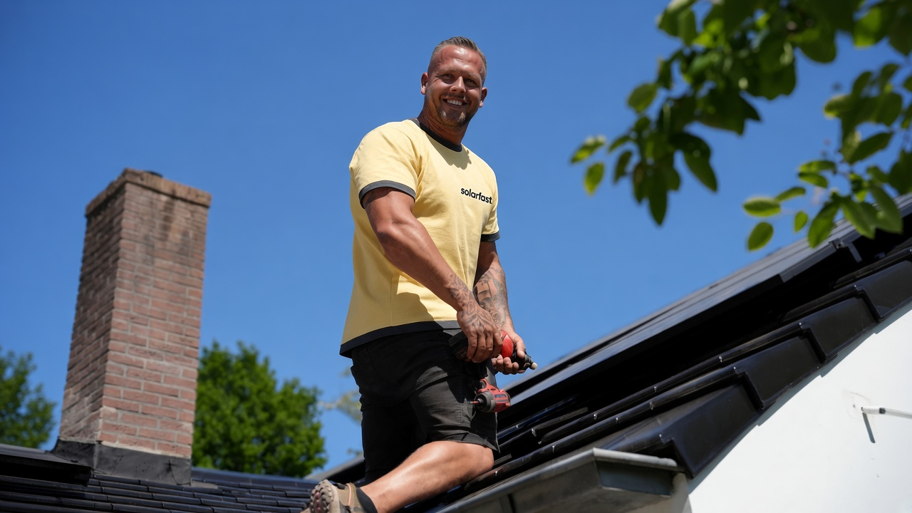 SolarFast monteur aan het werk op een installatie