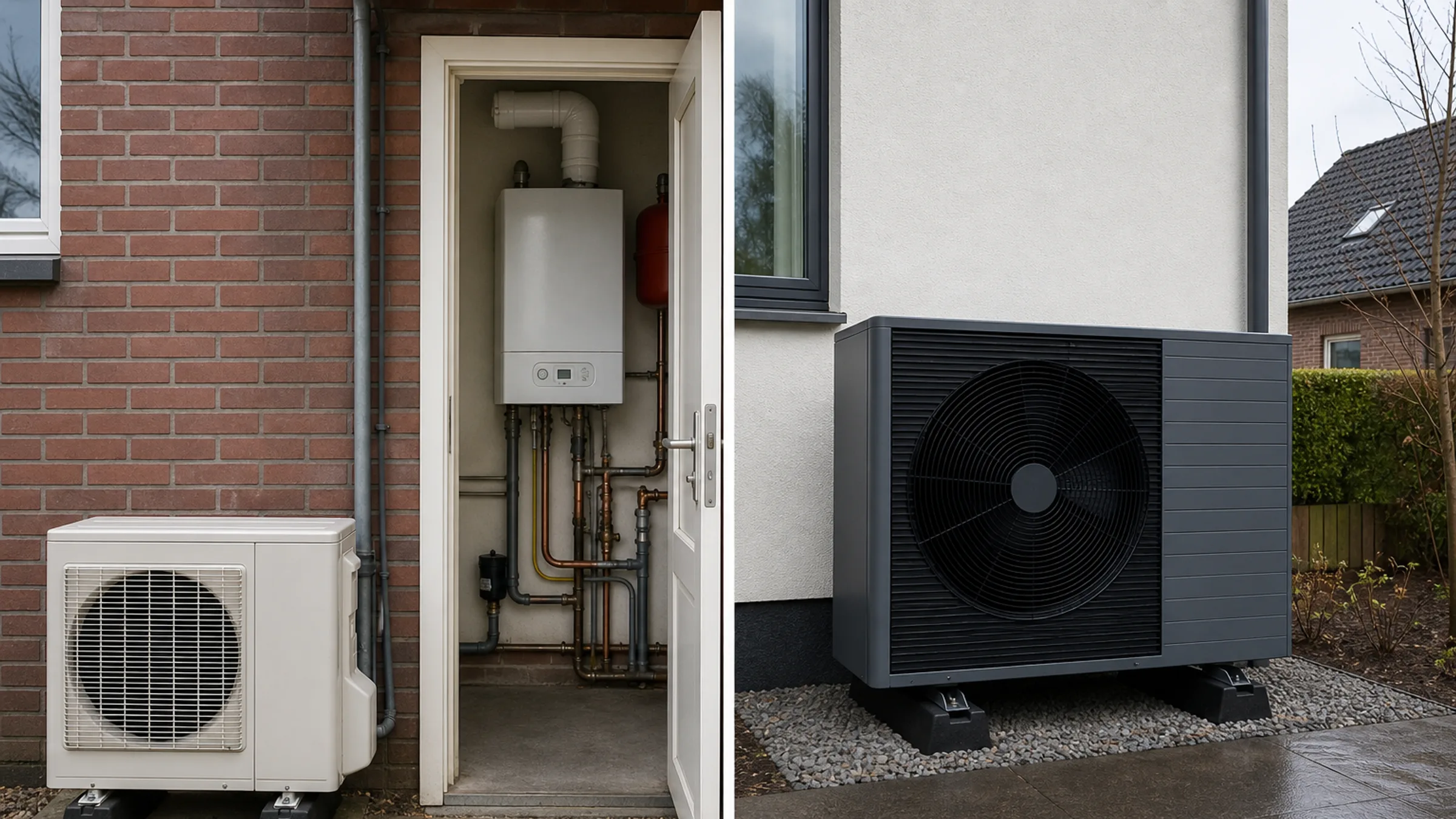 Een hybride en volledig elektrische verwarmingsopstelling